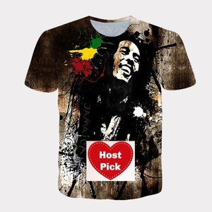 Bob Marley Men's T-Shirt Short Sleeve Crew Neck Tee Sizes: Large, XL, 2XL, 3XL